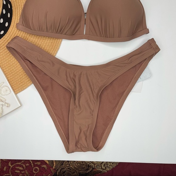 NEW VYB Swim Molded Cup Triangle Bra & High Waist High Leg Bottoms Bikini - Picture 10 of 15